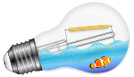 Swimming fish in a lamp